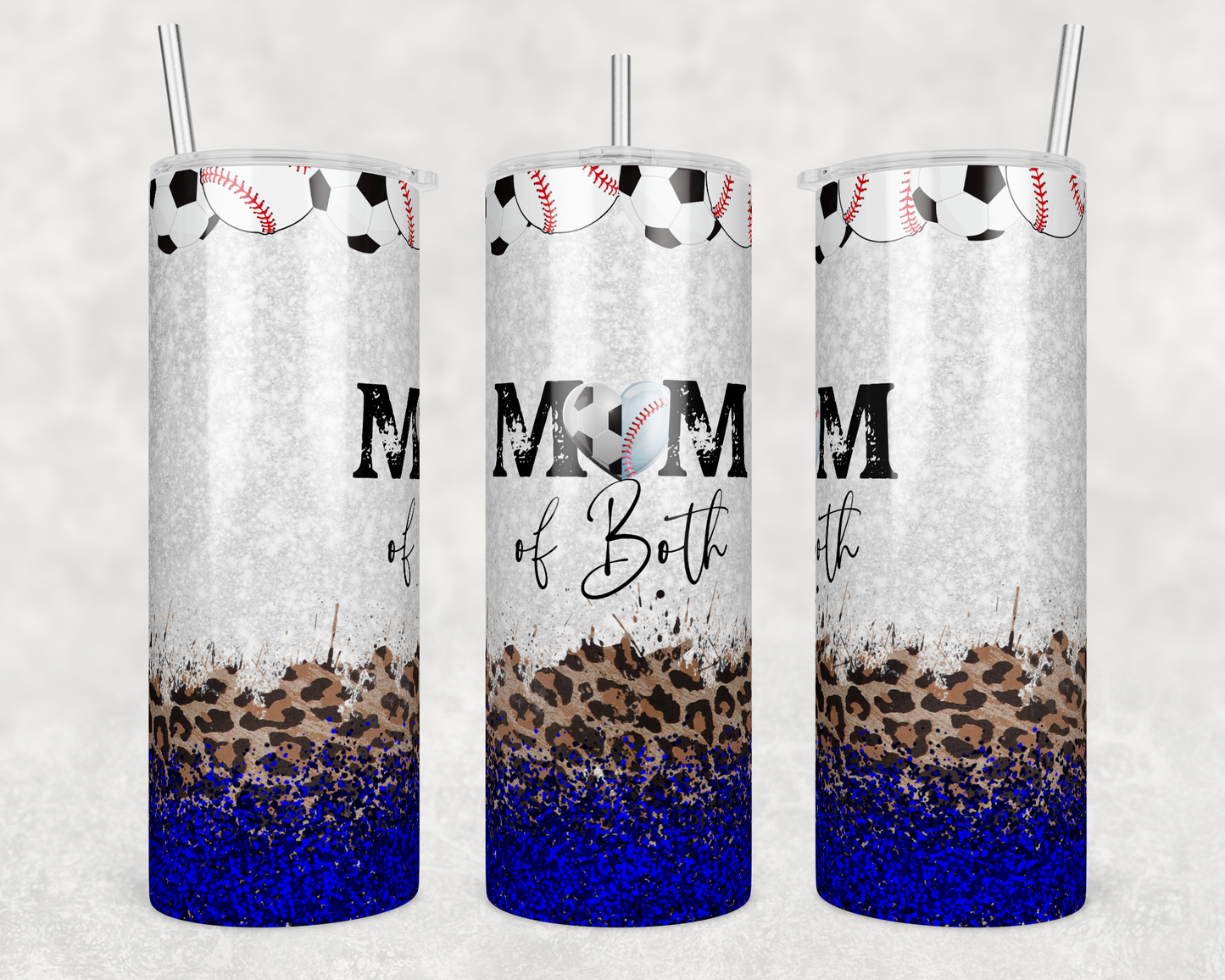 20oz Stainless Steel Tumbler Mom - Soccer and Baseball