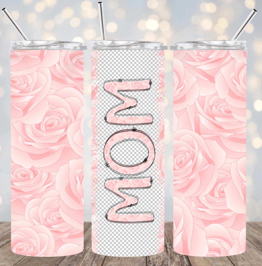 20oz Stainless Steel Tumbler - Mom (white background)