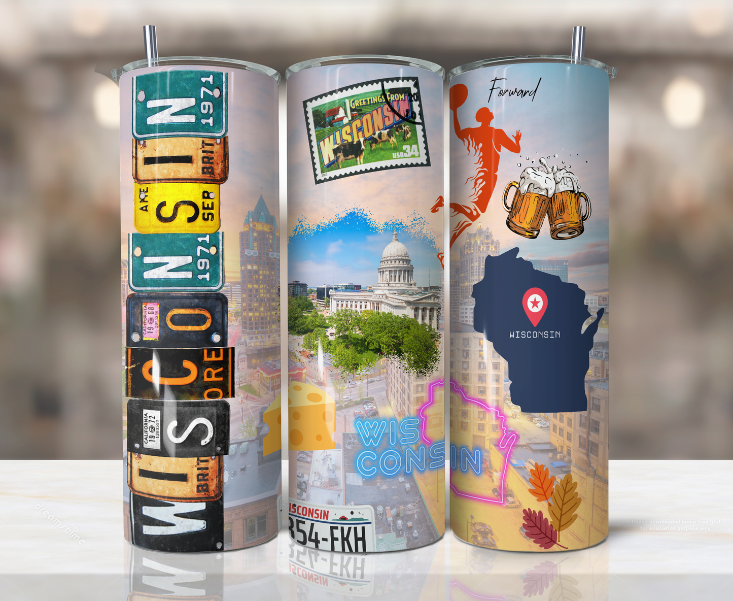 20oz Stainless Steel Tumbler United States - Wisconsin