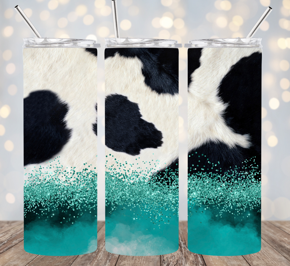 20oz Stainless Steel Tumbler - Cow Print