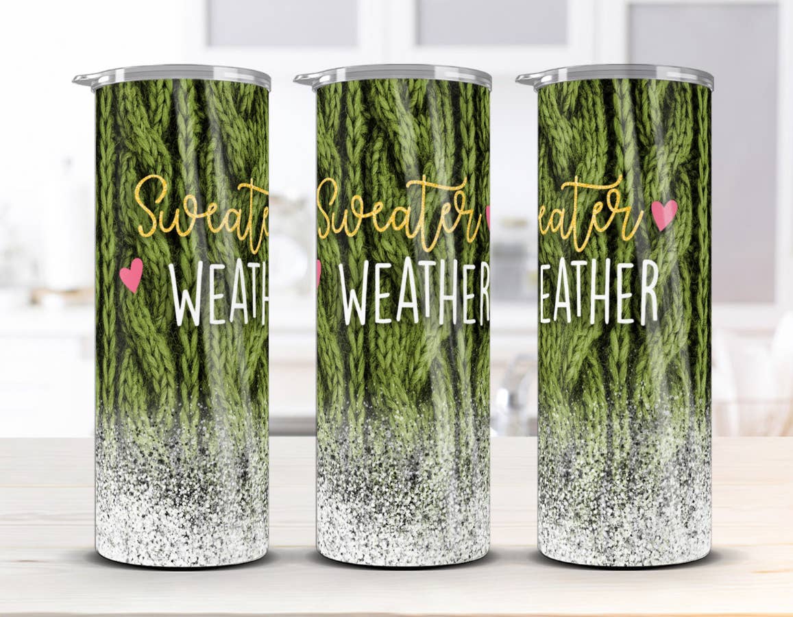 20 oz Stainless Steel Tumbler - Christmas - Sweater Weather