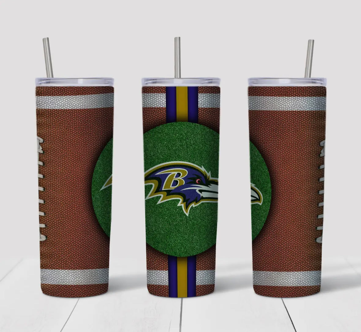 20oz Stainless Steel Tumbler - Football - Baltimore