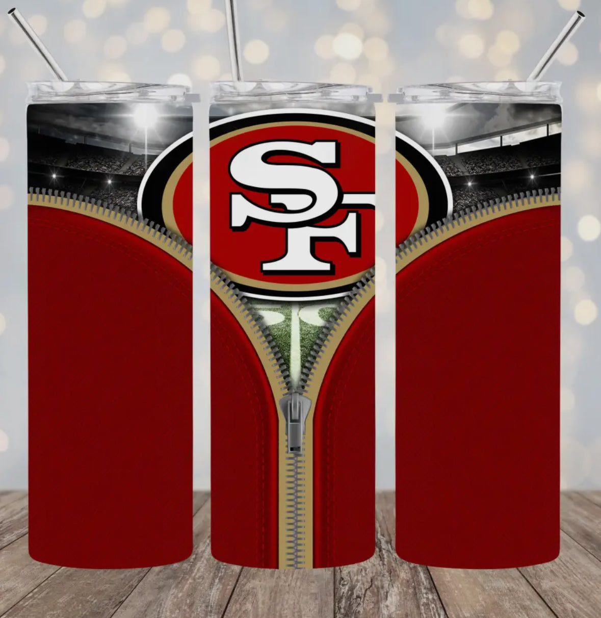 20oz Stainless Steel Tumbler - Football - 49ers
