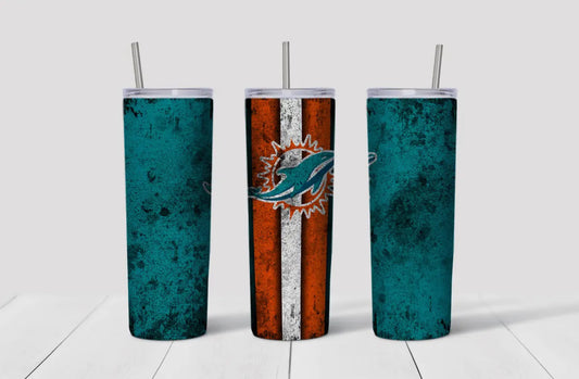 20oz Stainless Steel Tumbler  Football - Miami Dolphins