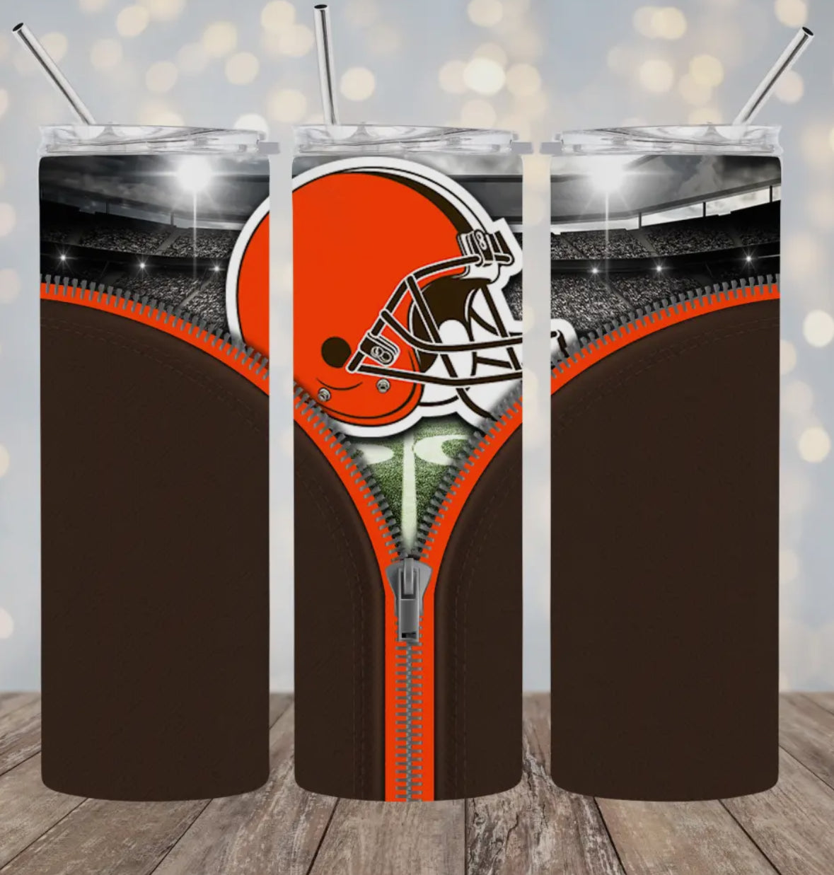 20oz Stainless Steel Tumbler -  Football - Browns